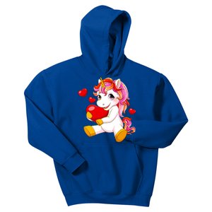 Unicorn Heart Valentines Day Cute Gift Kids Hoodie