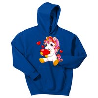 Unicorn Heart Valentines Day Cute Gift Kids Hoodie