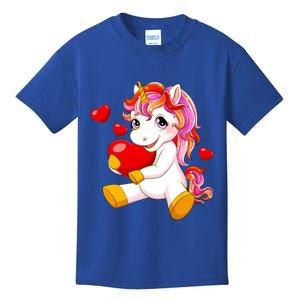 Unicorn Heart Valentines Day Cute Gift Kids T-Shirt