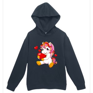 Unicorn Heart Valentines Day Cute Gift Urban Pullover Hoodie