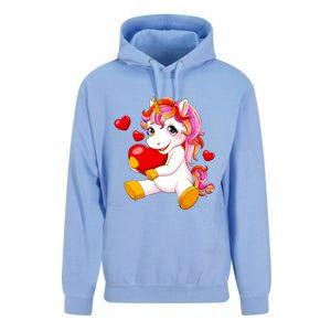 Unicorn Heart Valentines Day Cute Gift Unisex Surf Hoodie