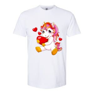 Unicorn Heart Valentines Day Cute Gift Softstyle CVC T-Shirt