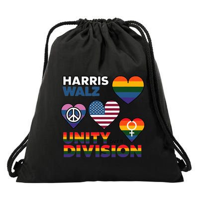 Unity Harris Walz For A United America Drawstring Bag