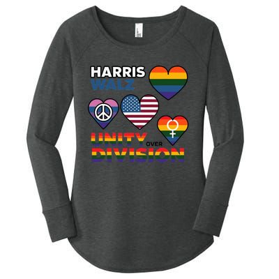 Unity Harris Walz For A United America Women's Perfect Tri Tunic Long Sleeve Shirt