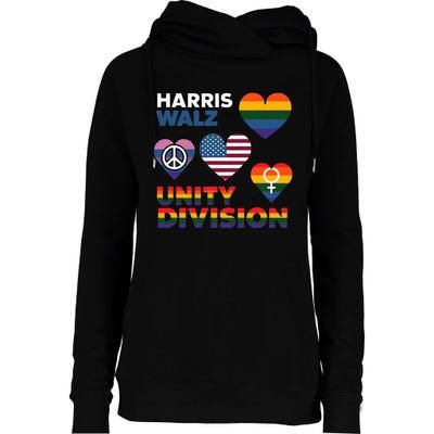 Unity Harris Walz For A United America Womens Funnel Neck Pullover Hood