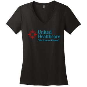 United Healthcare We Aim To Please Women's V-Neck T-Shirt