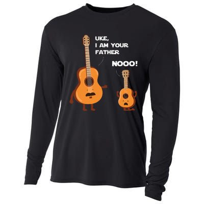 Uke I Am Your Father Funny Ukulele Guitar Music Guitarist Cooling Performance Long Sleeve Crew