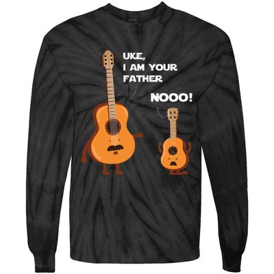 Uke I Am Your Father Funny Ukulele Guitar Music Guitarist Tie-Dye Long Sleeve Shirt