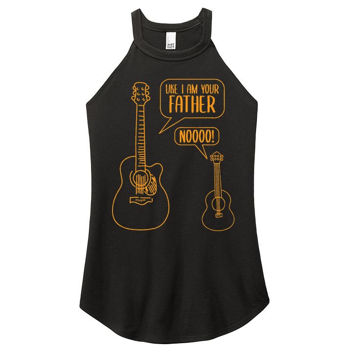 Uke I am Your Father Guitar Ukulele Music Hilarious Women's Perfect Tri Rocker Tank