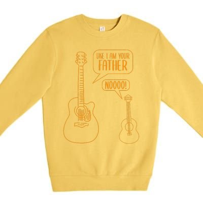 Uke I Am Your Father Ukulele Guitar Music Premium Crewneck Sweatshirt