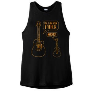 Uke I Am Your Father Ukulele Guitar Music Ladies PosiCharge Tri-Blend Wicking Tank