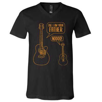 Uke I Am Your Father Ukulele Guitar Music V-Neck T-Shirt