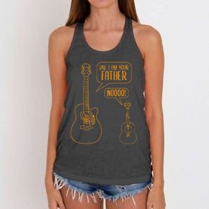 Uke I Am Your Father Ukulele Guitar Music Women's Knotted Racerback Tank