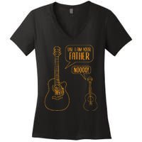 Uke I Am Your Father Ukulele Guitar Music Women's V-Neck T-Shirt