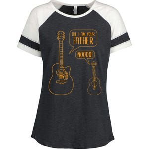 Uke I Am Your Father Ukulele Guitar Music Enza Ladies Jersey Colorblock Tee