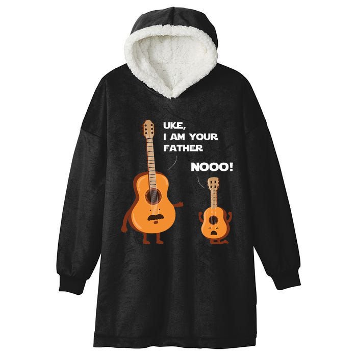 Uke I Am Your Father Funny Ukulele Guitar Music Guitarist Hooded Wearable Blanket