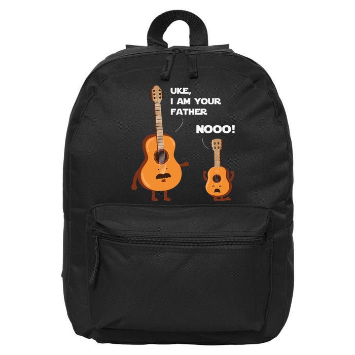 Uke I Am Your Father Funny Ukulele Guitar Music Guitarist 16 in Basic Backpack