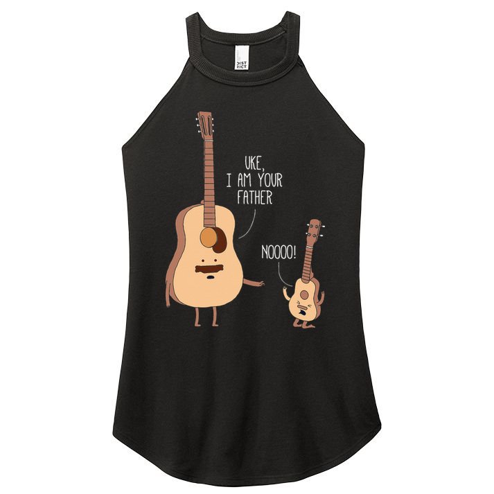 Uke I Am Your Father Ukulele Guitar Music Women's Perfect Tri Rocker Tank