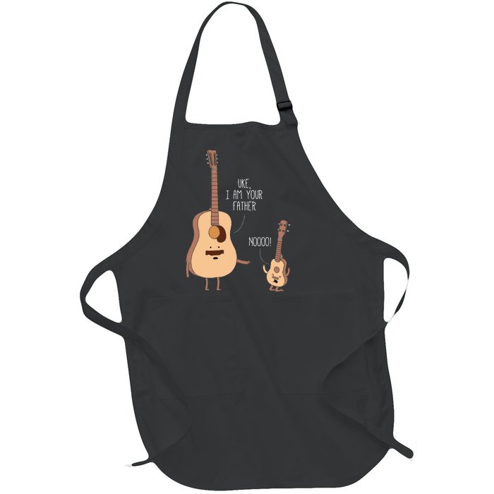 Uke I Am Your Father Ukulele Guitar Music Full-Length Apron With Pockets