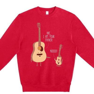 Uke I Am Your Father Ukulele Guitar Music Premium Crewneck Sweatshirt