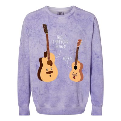 Uke I Am Your Father Ukulele Guitar Music Colorblast Crewneck Sweatshirt