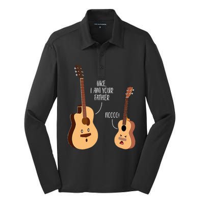 Uke I Am Your Father Ukulele Guitar Music Silk Touch Performance Long Sleeve Polo