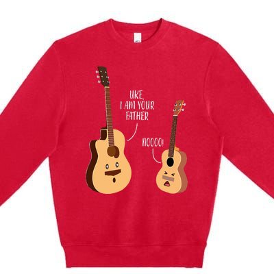 Uke I Am Your Father Ukulele Guitar Music Premium Crewneck Sweatshirt