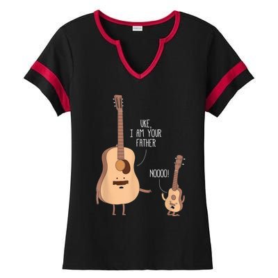 Uke I Am Your Father Guitar Ukulele Music Hilarious Gift Ladies Halftime Notch Neck Tee