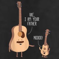 Uke I Am Your Father Guitar Ukulele Music Hilarious Gift 7 Panel Mesh Trucker Snapback Hat
