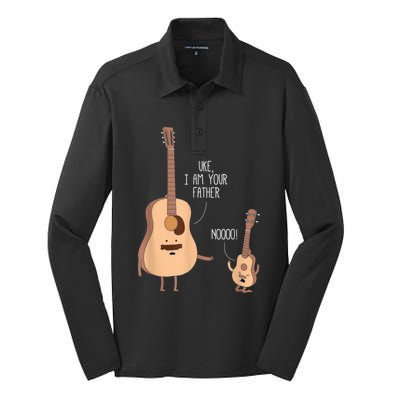 Uke I Am Your Father Guitar Ukulele Music Hilarious Gift Silk Touch Performance Long Sleeve Polo