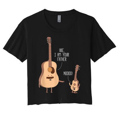 Uke I Am Your Father Guitar Ukulele Music Hilarious Gift Women's Crop Top Tee