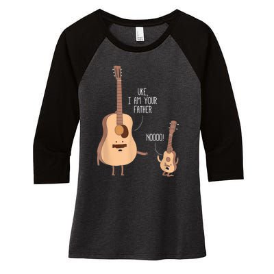 Uke I Am Your Father Guitar Ukulele Music Hilarious Gift Women's Tri-Blend 3/4-Sleeve Raglan Shirt