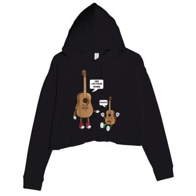 Uke I Am Your Father Guitar Ukulele Music Hilarious Gift Crop Fleece Hoodie