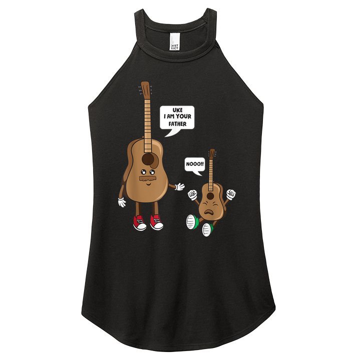 Uke I Am Your Father Guitar Ukulele Music Hilarious Gift Women's Perfect Tri Rocker Tank
