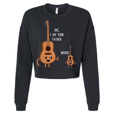 Uke I Am Your Father Funny Ukulele Banjo Guitar Player Gift Cropped Pullover Crew