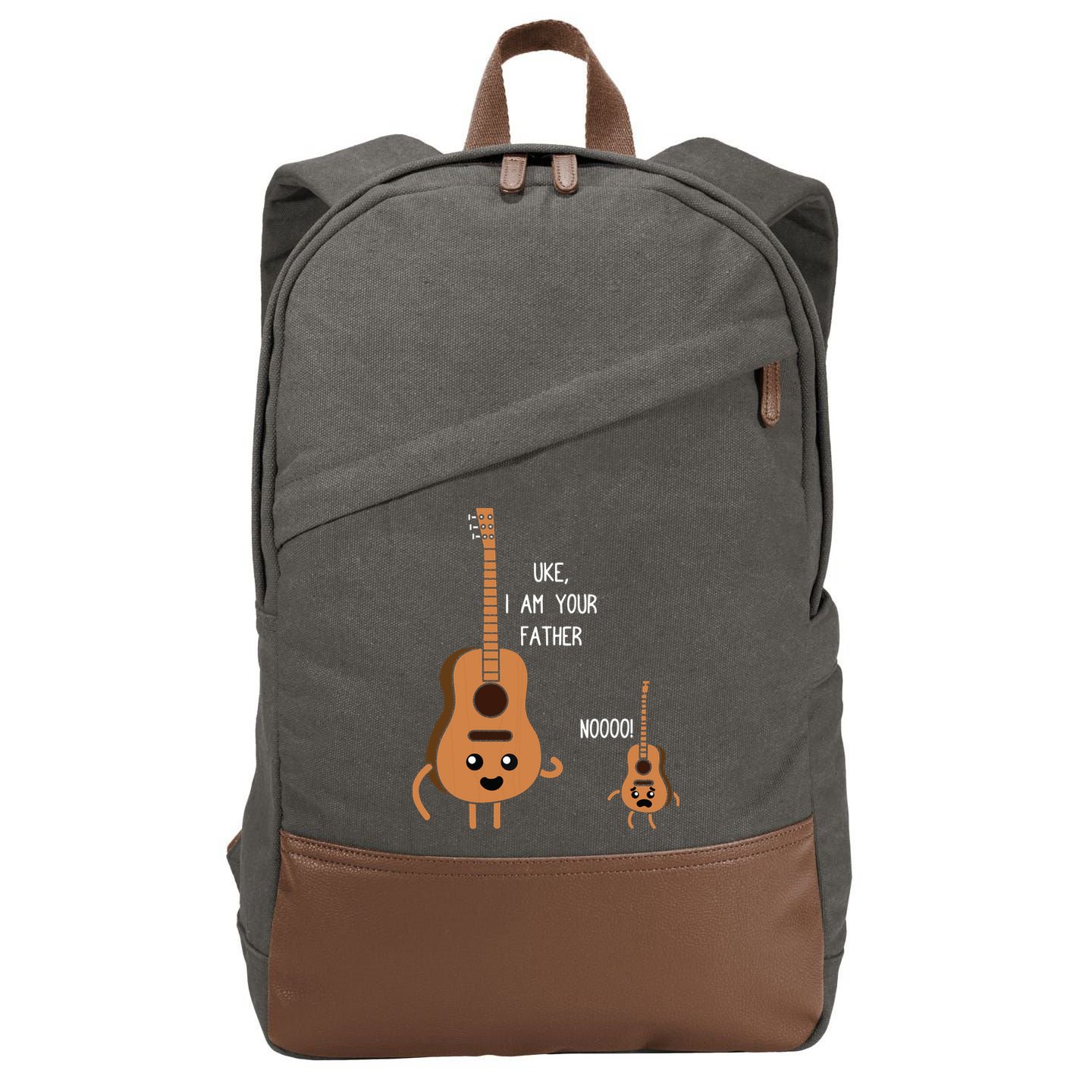 Uke I Am Your Father Funny Ukulele Banjo Guitar Player Gift Cotton Canvas Backpack