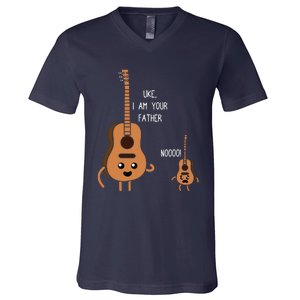 Uke I Am Your Father Funny Ukulele Banjo Guitar Player Gift V-Neck T-Shirt