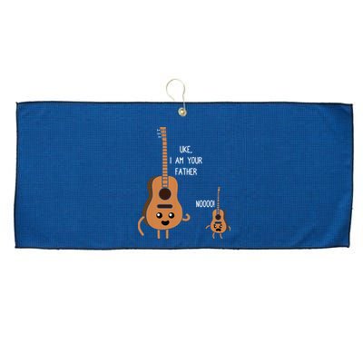 Uke I Am Your Father Funny Ukulele Banjo Guitar Player Gift Large Microfiber Waffle Golf Towel
