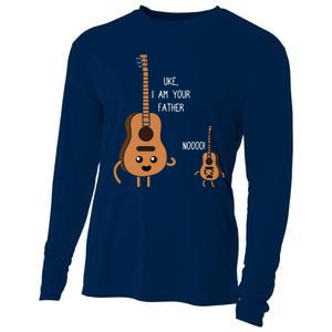 Uke I Am Your Father Funny Ukulele Banjo Guitar Player Gift Cooling Performance Long Sleeve Crew