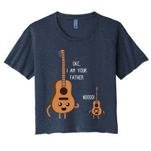 Uke I Am Your Father Funny Ukulele Banjo Guitar Player Gift Women's Crop Top Tee