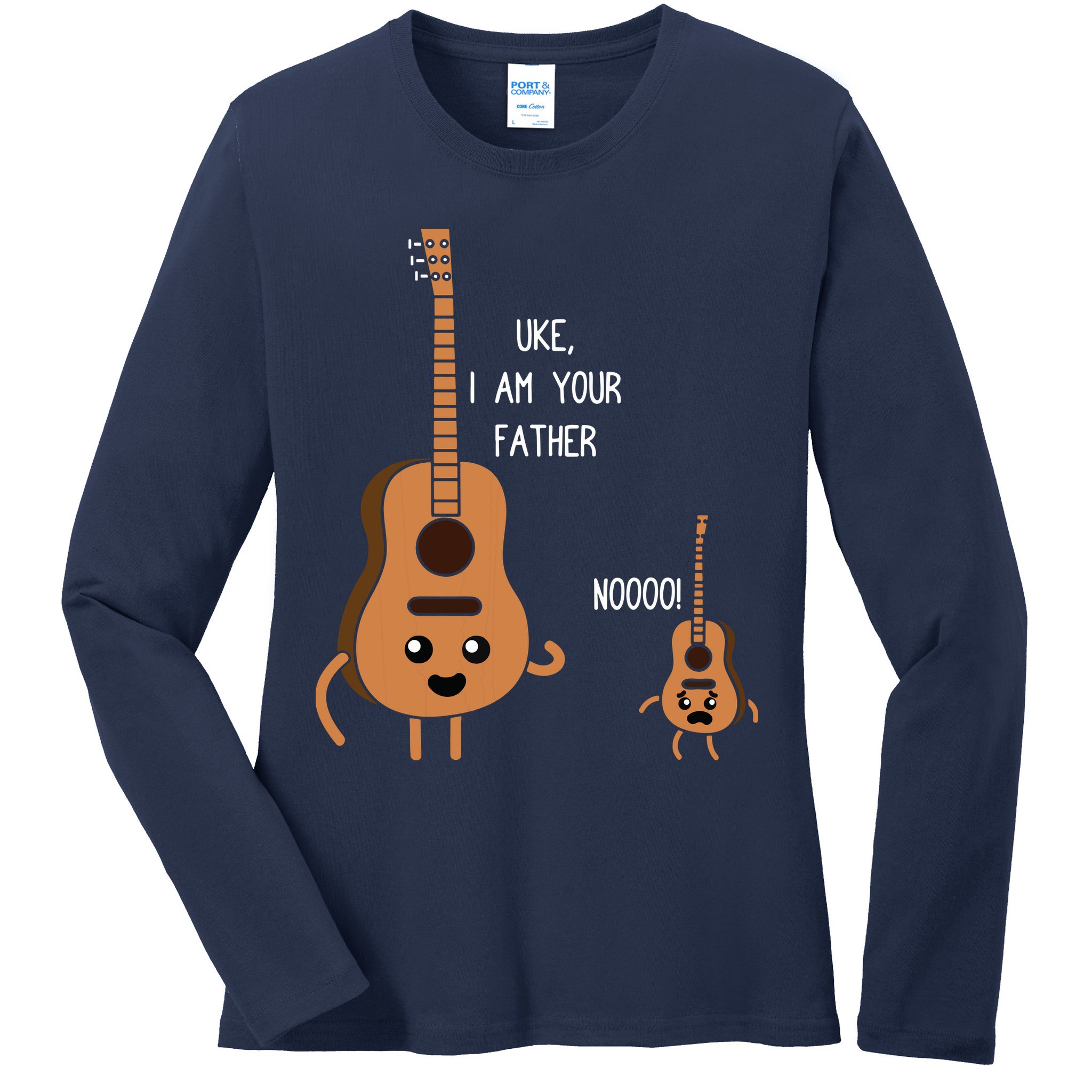 Uke I Am Your Father Funny Ukulele Banjo Guitar Player Gift Ladies Long Sleeve Shirt