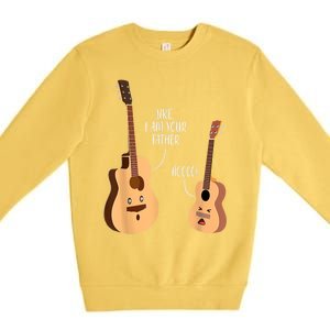 Uke I Am Your Father Guitar Ukulele Music Hilarious Gift Premium Crewneck Sweatshirt