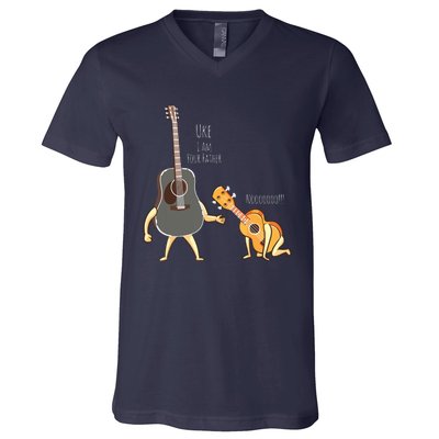 Uke I Am Your Father Guitar Ukulele Music Hilarious Gift V-Neck T-Shirt