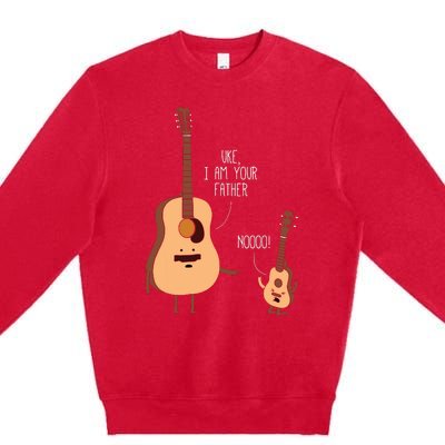 Uke I Am Your Father Ukulele Guitar Music Premium Crewneck Sweatshirt