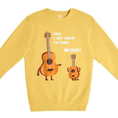 Uke I Am Your Father Guitar Ukulele Music Hilarious Gift Premium Crewneck Sweatshirt