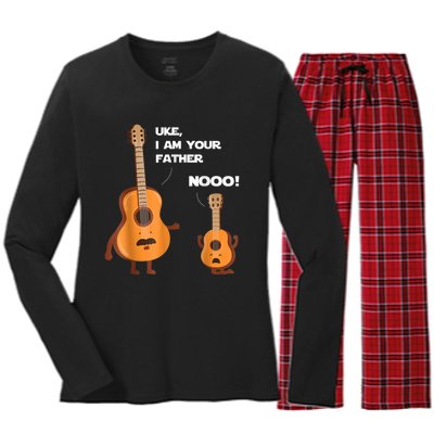 Uke I Am Your Father Guitar Ukulele Music Hilarious Gift Women's Long Sleeve Flannel Pajama Set 