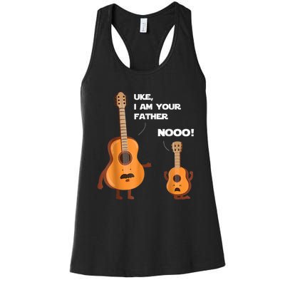 Uke I Am Your Father Guitar Ukulele Music Hilarious Gift Women's Racerback Tank