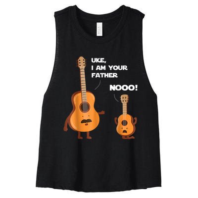 Uke I Am Your Father Guitar Ukulele Music Hilarious Gift Women's Racerback Cropped Tank