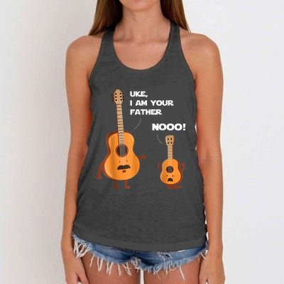 Uke I Am Your Father Guitar Ukulele Music Hilarious Gift Women's Knotted Racerback Tank