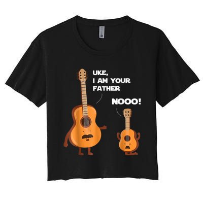 Uke I Am Your Father Guitar Ukulele Music Hilarious Gift Women's Crop Top Tee